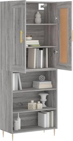vidaXL Ντουλάπι Γκρι Sonoma 69,5 x 34 x 180 εκ. Επεξεργασμένο Ξύλο