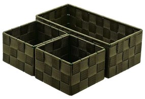 Καλάθια Οργάνωσης Μπάνιου Olive Series (Σετ 3Τμχ) 26x13x9cm Olive Estia Fabric