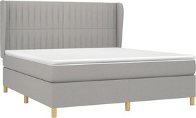 vidaXL Κρεβάτι Boxspring με Στρώμα Αν. Πράσινο 160x200εκ Υφασμάτινο