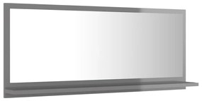 Καθρέφτης Μπάνιου Γυαλιστερό Γκρι 90x10,5x37 εκ. Μοριοσανίδα - Γκρι