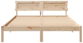 vidaXL Σκελετός Κρεβατιού Καφέ 140 x 200 cm Ξύλο πεύκου