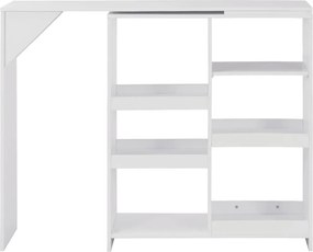 vidaXL Τραπέζι Μπαρ με Κινητό Ράφι Λευκό 138 x 39 x 110 εκ.