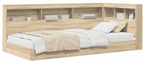 vidaXL Κρεβάτι Βιβλιοθήκης Δρύς Sonoma 75 x 190 cm Επεξεργασμένο ξύλο