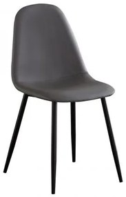 CELINA καρέκλα Μεταλλική Μαύρη/Pvc Γκρι 45x54x85cm ΕΜ907,1ΜP