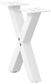 vidaXL Πόδια Τραπεζιού Σαλονιού σε Σχήμα Χ, 2 τεμ. Λευκά 30x(30-31) εκ. Ατσάλι