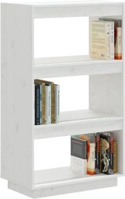 vidaXL Βιβλιοθήκη/Διαχωριστικό Χώρου Λευκό 60x35x103 εκ. Μασίφ Πεύκο
