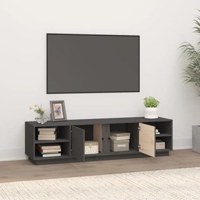 vidaXL Έπιπλο Τηλεόρασης Γκρι 156x40x40 εκ. από Μασίφ Ξύλο Πεύκου