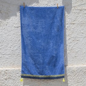 Πετσέτα Θαλάσσης (80x160) White Fabric Sandelle Blue