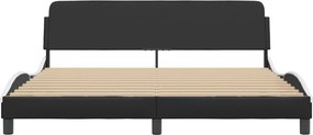 vidaXL Πλαίσιο Κρεβατιού Dover Μαύρο/Λευκό 180x200εκ.Συνθ. Δέρμα