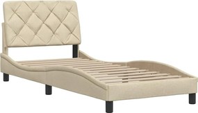 vidaXL Πλαίσιο κρεβατιού χωρίς στρώμα Κρέμα 80x200 cm Ύφασμα