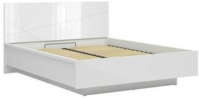 Κρεβάτι Boston CE122, Διπλό, Άσπρο, 160x200, Πλαστικοποιημένη μοριοσανίδα, Τάβλες για Κρεβάτι, 170x206x99cm | Epipla1.gr