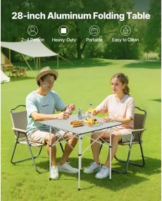 VEVOR Folding Portable Camping Table Aluminum Outdoor Picnic Table Carry Bag