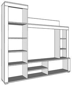 Σύνθεση Tηλεόρασης Badan 188x35x181εκ Σονόμα-Μόκκα - TO-BADAN