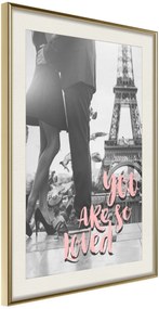 Αφίσα - Love in Paris - 20x30 - Χρυσό - Με πασπαρτού