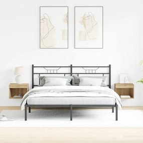 vidaXL Ντουλάπες με LED Φώτα 2 τεμ Καφέ Δρυς 40x30x30 εκ