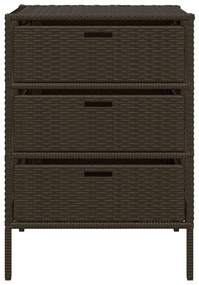 vidaXL Ντουλάπι Αποθήκευσης Κήπου Καφέ 55x59x80 εκ. Συνθετικό Ρατάν
