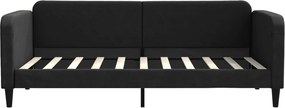 vidaXL Καναπές Κρεβάτι Συρόμενος Μαύρος 90x190 εκ. Ύφασμα