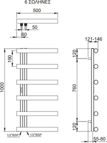 Πετσετοκρεμάστρα θερμαινόμενη Inox Accent I-Mauro