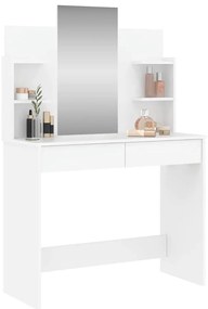 vidaXL Μπουντουάρ με Καθρέφτη Λευκό 96 x 39 x 142 εκ.