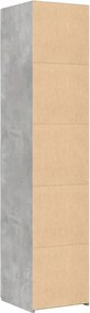 vidaXL Ντουλάπι Γκρι Σκυροδέματος 40x42,5x185 εκ. Επεξεργασμένο Ξύλο