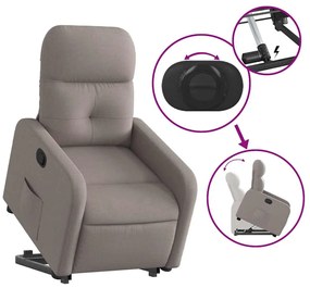 vidaXL Πολυθρόνα Ανακλινόμενη με Ανύψωση Χρώμα Taupe Υφασμάτινη