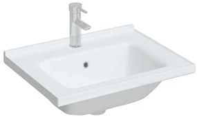 vidaXL Νιπτήρας Μπάνιου Ορθογώνιος Λευκός 61 x 48 x 19,5 εκ. Κεραμικός
