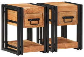 vidaXL Κομοδίνα 2 τεμ 30x30x40 εκ. Μασίφ Ξύλο Ακακίας