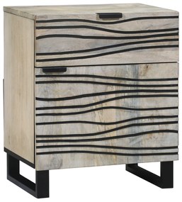 vidaXL Κομοδίνα με συρτάρι Λευκό και Μαύρο 50 x 33 x 60 εκ