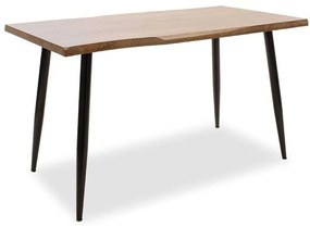 Τραπέζι Neve 101-000025 140x80x75cm Walnut-Black Mdf,Μέταλλο