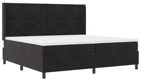 vidaXL Κρεβάτι Box Spring LED με Στρώμα Μαύρο 200 x 200 cm Βελούδο
