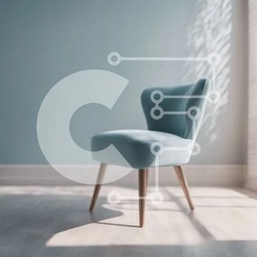 Intra Συλλεκτικό Ξύλινο Παζλ Plywood  4mm - Μπλε καρέκλα στη γωνία του άδειου δωματίου Σε Ξύλινο Κουτί - Διαστάσεις Puzzle: 10x10 cm – 25 κομμάτια