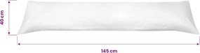 vidaXL Μαξιλάρι Σώματος Πλευρικό Λευκό 40 x 145 εκ.