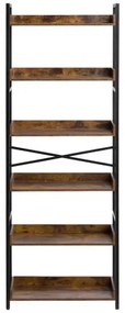 VEVOR Metal Bookshelf Rustic Bookshelf 6-Tier for Living room Bedroom &amp; Office