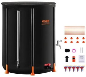 VEVOR Collapsible Rain Barrel 66 Gal Rain Catcher with Spigots and Overflow Kit