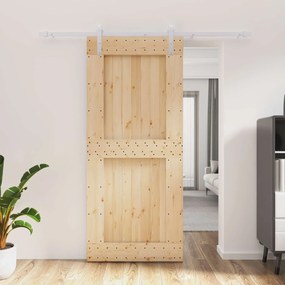 vidaXL Συρόμενη Πόρτα Φυσικό και Λευκό 90 x 210 cm
