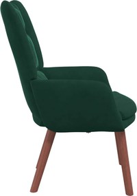 vidaXL Πολυθρόνα Σκούρο Πράσινο 63 x 67 x 94 εκ. Βελούδο