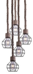 Φωτιστικό Οροφής - Ράγα 77-3685 Grenade-5 Rope & Black Homelighting Rope, Metal