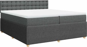 vidaXL Κρεβάτι Boxspring με Στρώμα Σκούρο Γκρι 200x200 εκ. Υφασμάτινο