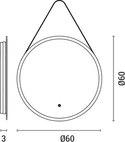 Καθρέφτης Μπάνιου Με Led (Φ60) Eurolamp 144-88007