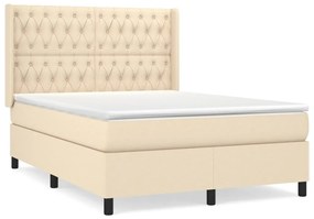 ΚΡΕΒΑΤΙ BOXSPRING ΜΕ ΣΤΡΩΜΑ ΚΡΕΜ 140X200 ΕΚ. ΥΦΑΣΜΑΤΙΝΟ 3131678