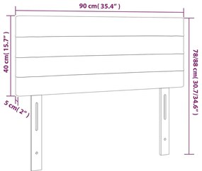 vidaXL Κεφαλάρι Κρεβατιού LED Μπλε 90x5x78/88 εκ. Υφασμάτινο
