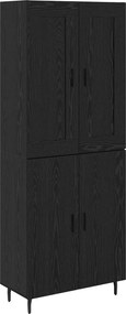 vidaXL Highboard 2 pcs Μαύρη Οξυά Επεξεργασμένο ξύλο