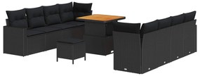 Σετ Καναπέ Κήπου 11 pcs Μαύρο συνθετικό ρατάν
