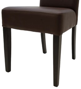 Καρέκλα Ditta pakoworld PU σκούρο καφέ-πόδι μασίφ ξύλο wenge - Ξύλο - 047-000033
