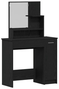 vidaXL Μαύρο Τραπεζάκι με Καθρέφτη - 86,5 x 35 x 136 εκ