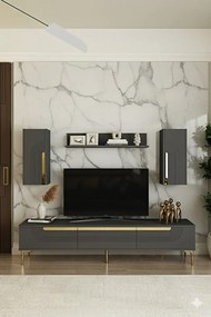 Stewehome Σετ μοντέρνας σύνθεσης τηλεόρασης με ράφι 180x30x41 cm