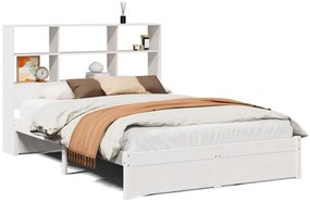 vidaXL Κρεβάτι Βιβλιοθήκη Χωρίς Στρώμα 120x200 εκ Μασίφ Ξύλο Πεύκο