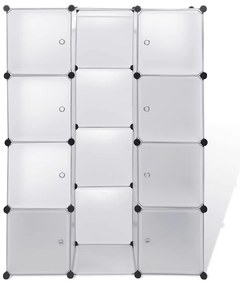 vidaXL Ντουλάπα Σπονδυλωτή 9 Τμήματα Άσπρη 109x36,5x143 εκ.