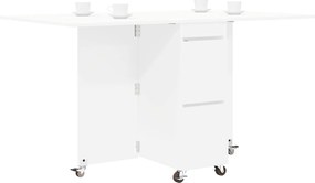 vidaXL Τραπέζι φαγητού 140 x 80 x 77 cm Επεξεργασμένο Ξύλο Λευκό