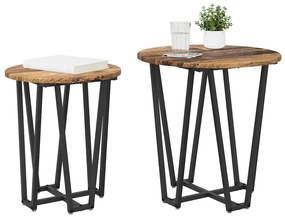 vidaXL Σετ βοηθητικά τραπεζάκια 2 pcs Παλιό ξύλο και Μαύρο